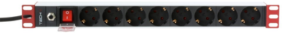 Мережевий фільтр TECHly I-CASE STRIP-813T 8 розеток 3 м Black
