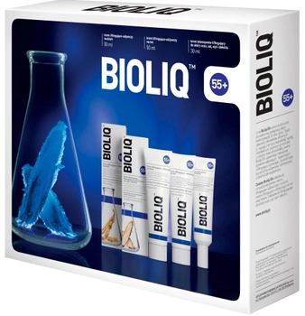 Zestaw Bioliq 55 + krem intensywnie liftingujący do skóry oczu ust szyi i dekoltu 30 ml + krem na dzień 50 ml + krem na noc 50 ml (5906071023571)
