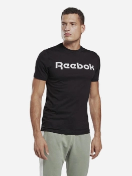 Koszulka męska bawełniana Reebok Gs Reebok Linear Rea 100042232 M Czarny/Biały (4064048052410)