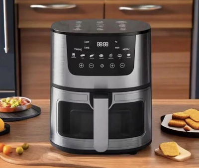 Аэрогриль Rainberg RB 2268 4200W аэрофритюрница безмасляная для приготовления без масла с регулировкой температуры 8 л черная