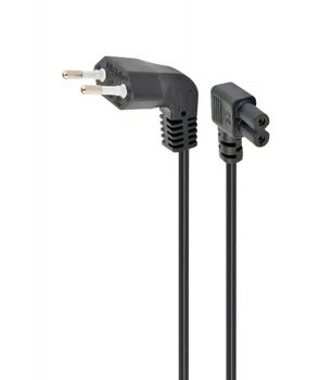 Кабель силовой Cablexpert PC-184L, CEE7/16-C7 угловой длина 1 м, 2*0.5 мм кв.