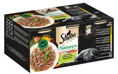 Вологий повнораційний корм для дорослих котів Sheba Nature's Collection Вибір смаків 6 х 400 г (3065890156951)
