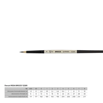 Кисть синтетика круглая Rosa Breeze 1226R №2 короткая ручка