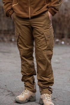 Чоловічі тактичні штани «Kayman Military» койот із посиленими зонами та накладними кишенями Rip-stop 30/34