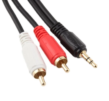 Кабель аудио стерео 3.5 мм (папа джек) 2 х RCA (тюльпана папа) 1 м 539553160