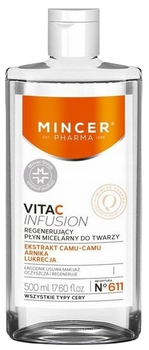 Płyn micelarny do twarzy Mincer Pharma Vita C Infusion regenerujący No.611 500 ml (5902557263844)