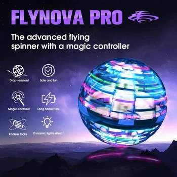Літаючий шар спиннер світиться FlyNova pro Gyrosphere іграшка м'яч бумеранг 95 мм
