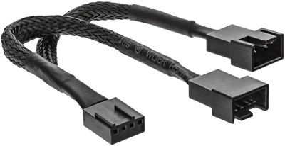 Kabel InLine ATX (4-pin) - Molex 1 wtyczka / 2 gniazda 0.15 m do wentylatora Black (4043718250202)