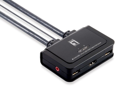 Przełącznik Level One KVM-Switch 2 PC - HDMI + USB Black (KVM-0290)