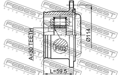 ШРКШ (ШРУС) внутрішній 34x114 AUDI A4 95-, FEBEST (2311829)