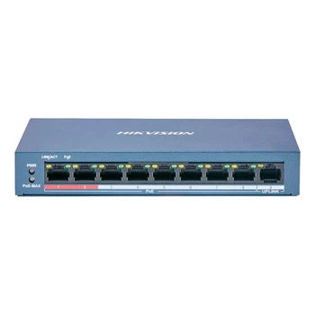 Некерований PoE-комутатор Hikvision DS-3E0109P-E/M(B) з 8 портами PoE