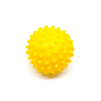 Массажный мяч для стоп и тела МФР шипованный Spiky Ball 6 см Желтый 03072027