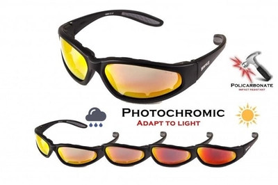 Окуляри фотохромні (захисні) Global Vision Hercules-1 PLUS Photochromic (G-Tech™ red) Anti-Fog, фотохромні дзеркальні червоні