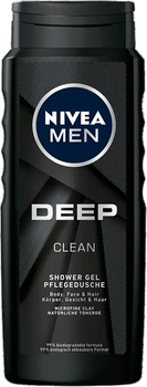 Гель для душу Nivea Men Shower Gel Deep Clean 3 в 1 500 мл (5900017062266)