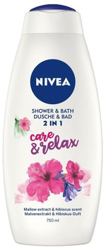 Płyn do kąpieli i żel pod prysznic Nivea Shower & Bath Care & Relax 2 w 1 750 ml (9005800303673)