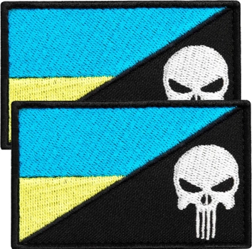 Набор шевронов 2 шт с липучкой IDEIA Флаг Украины и Череп Каратель 5х8 см (4820182652875)