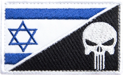 Набір шевронів 2 шт з липучкою IDEIA Прапор Ізраїлю і Череп Карателя 5х8 см, вишитий патч (4820182652837)