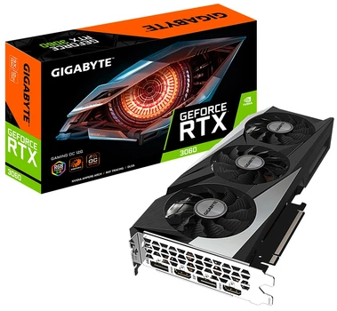 Відеокарта Gigabyte, GeForce RTX 3060, GAMING OC (Limited Hash Rate), 12Gb GDDR6, 192-bit, 2xHDMI/2x