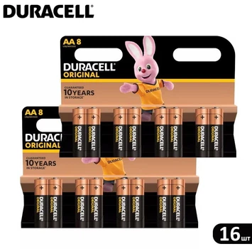 Батарейка Duracell Original AA / RL06 / R06 16шт в блистерах MN1500