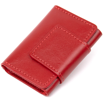 Кожаная визитница женская GRANDE PELLE 7х10х1,5 см (acs0018800) Красный