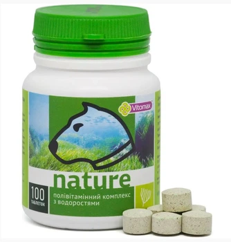 Поливитаминный комплекс Vitomax Nature для собак с ВОДОРОСЛЯМИ, 100 таблеток, 100 г, 201517