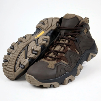 Шкіряні тактичні черевики OKSY TACTICAL Brown літні (сітка) 44 розмір