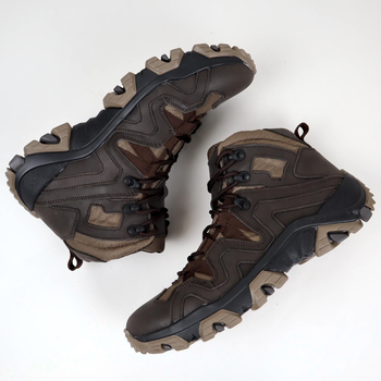 Кожаные тактические ботинки OKSY TACTICAL Brown летние (сетка) 44 размер