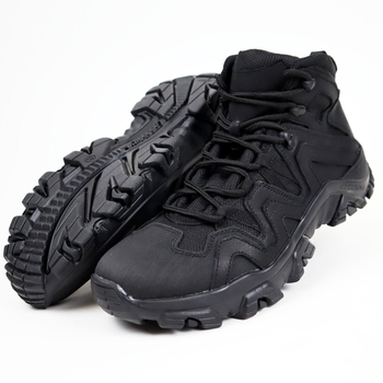 Кожаные тактические ботинки OKSY TACTICAL Black летние (сетка) 46 размер