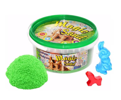 Кінетичний пісок Strateg Magic Sand 350г Зелений + форми 370-5