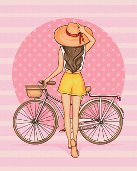 Картина за номерами Symag Paint it Дівчина з велосипедом 40 x 50 см (5904433380027)