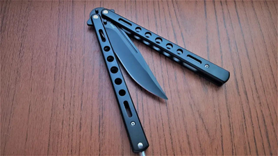 Нож бабочка складной типа Балисонг Black D10