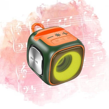 Портативная колонка блютуз Bluetooth Borofone BR29 FM TF-карти USB зелено-помаранчева