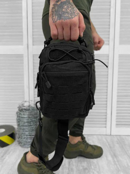 Тактическая нагрудная сумка Paracord однолямочная черная (15701)