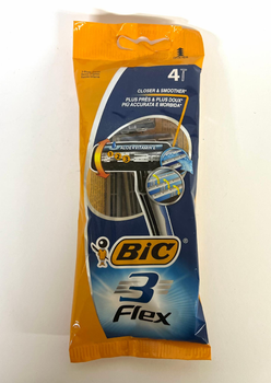 Одноразові станки Bic Flex 3 у м*якій упаковці (4 шт)