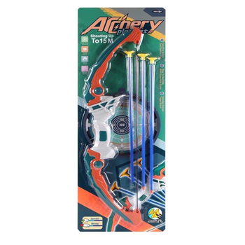 Ігровий лук Archery A-Toys 949-2 (з трьома стрілами на присосках) Помаранчево-Білий Пластик