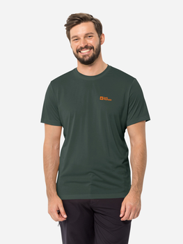 Спортивна футболка чоловіча Jack Wolfskin Hiking S/S T M 1808762-4161 XL Зелена (4064993852073)