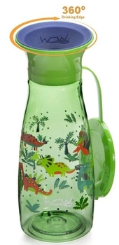 Навчальна пляшечка для годування Wow Cup Mini Green Dinosuars 350 мл (857689007079)