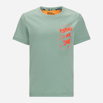 Дитяча футболка для дівчинки Jack Wolfskin Villi T K 1609721-4215 116 см Зелена (4064993684162)