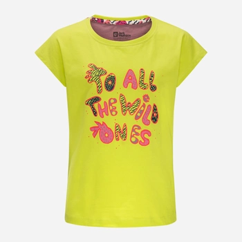Koszulka dziecięca dla dziewczynki Jack Wolfskin Villi T G 1609741-4139 92 cm Żółta (4064993684742)