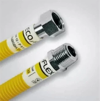 Шланг для газу з нерж. сталі Eco-Flex Супер d16 3/4" ВЗ 120 см ПВХ-покриття