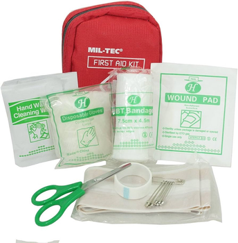 Міні аптечка тактична Mil-Tec укомплектована Червона FIRST AID PACK MINI RED (16025810)
