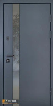 Двері ABWEHR 506 Nordi Glass вуличні (860х2050 антрацит RAL 7021 Антрацит/Vinorit біла). Праві.