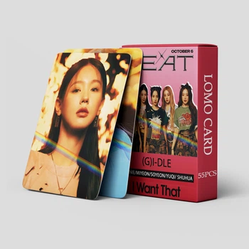 Голографические карточки (G)I-dle K-POP, lomo card, К-ПОП карточки (G)I-dle (Джи айдл ) - Yuqi - 55 шт