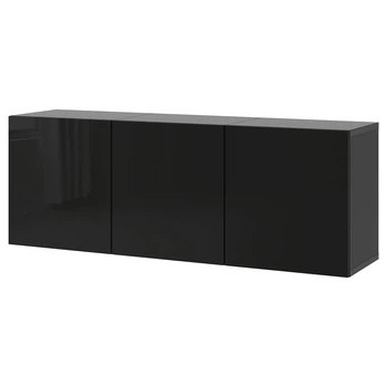 Настінна комбінація шаф ІКЕА BESTÅ БЕСТО, чорний, 180x42x64 см, 294.124.68