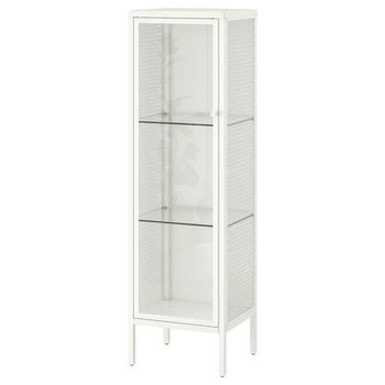 Шафа зі скляними дверцятами IKEA BAGGEBO БАГГЕБО, метал, білий, 34x30x116 см, 805.029.98