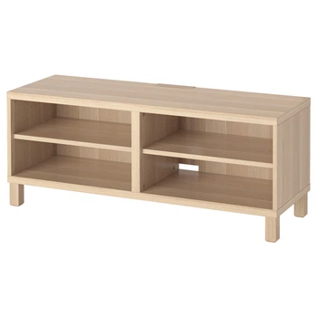 Тумба под ТВ IKEA БЕСТО, имитация беленого дуба, 120x40x48 см, 090.612.30