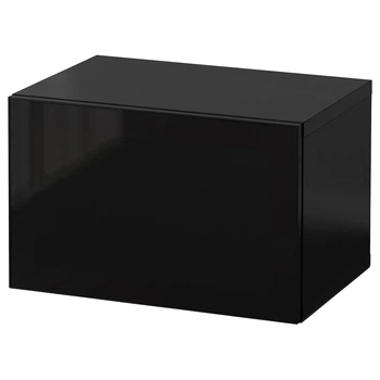 Комбинация настенных шкафов IKEA БЕСТО, Глассвик черно-коричневый, Стекло, 60x42x38 см, 894.410.81