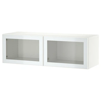Комбинация настенных шкафов IKEA БЕСТО, Белый Глассвик, белый, 120x42x38 см, 494.892.30