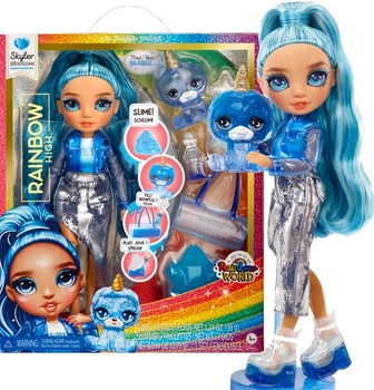 Лялька Rainbow High Skyler (Blue) with Slime Kit & Pet - Рейнбоу Хай Скайлер (блакитна) з набором слизу та Вихованцем (503415)