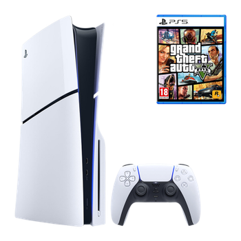 Набор Консоль Sony PlayStation 5 Slim Blu-ray 1TB White + Игра Grand Theft Auto GTA V 5 Русские Субтитры